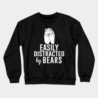 Easily Distracted by Bears Wildlife Camping Crewneck Sweatshirt